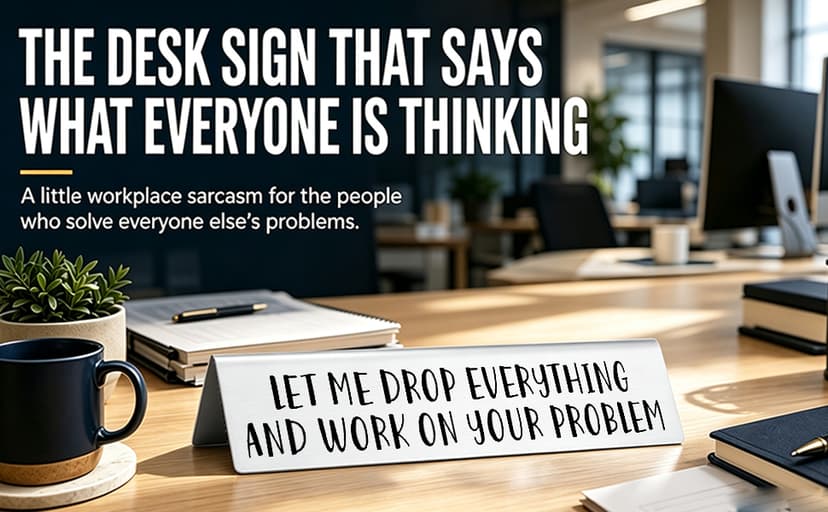 Funny office desk sign • Novelty nameplate • Coworker gift • Boss gift • Manager gift • Workplace humor decor Let Me Drop Everything and Work On Your Problem Funny Desk Plate Sign B0D1NZX9JX