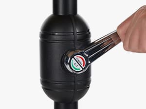 OLIXIS 9ft Patio Umbrella with Tilt and Crank Button & 8 Sturdy Ribs Waterproof, Patio Table Umbrella Perfect for Poolside, Terrace, Beach and Outdoor Restaurant, Blue