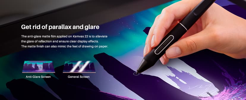 HUION KAMVAS 22 Drawing Tablet with Screen 120% sRGB PW517 Battery-Free Stylus Adjustable Stand, 21.5inch Pen Display for Windows PC, Mac, Android