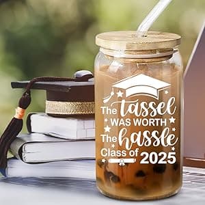 NewEleven Class Of 2025 Graduation Gifts For Her, Friends - Funny Master Degree, College Graduation Gifts From Friends And Family - 16 Oz Coffee Glass