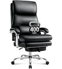 450LBS Big and Tall Executive Office Chair with Flip up Arm, Heavy Duty PU Leather Computer Desk Chair,Comfortable High Back Swivel Home Office Chair with Rolling for Adults,Spring Cushion,Metal Base