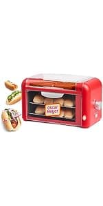 Nostalgia HDT600RETRORED Retro Pop-Up 2 Hot Dog & Bun Toaster, with Mini Tongs, Works with Chicken, Turkey, Veggie Links, sausages & Brats B005Q8X6IO