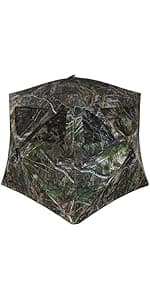 AMERISTEP Hunting Foldable Design Portable Lightweight High-Back Blind Chair with Backrest, Mossy Oak Break-up Country