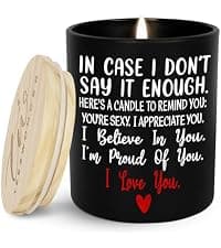 TEEZWONDER Anniversary Wedding Gifts for Women Men - Long Lasting Vanilla Lavender Candle 10 Oz - Birthday Romantic Gifts for Him Her, Girlfriend Boyfriend Birthday Gift Ideas, Gift for Husband Wife