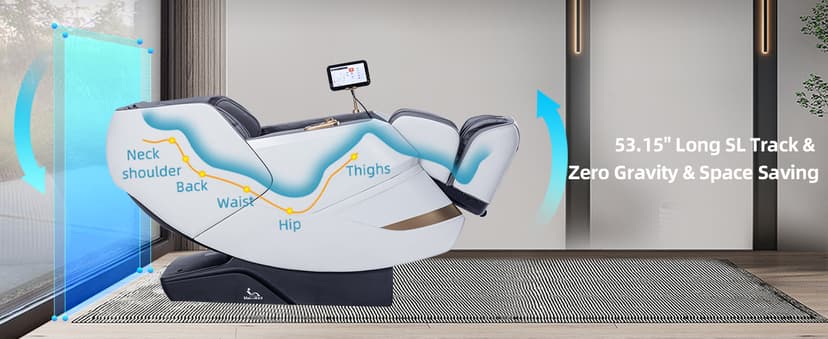 MassaMAX 2026 4D Massage Chair, Full Body Recliner with OTA Cloud Tech, Deep Yoga Stretch, 27 Auto Modes, 55" SL Track, APP & AI Voice Control, Auto Footrest, Zero Gravity, and Heating for Relaxation