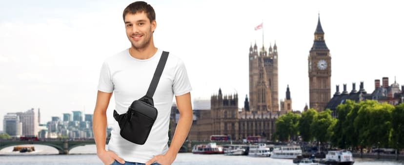 higouta Mini Sling Bag for Men Women, Small Crossbody Casual Utility Chest Phone Bag for Travel Workout