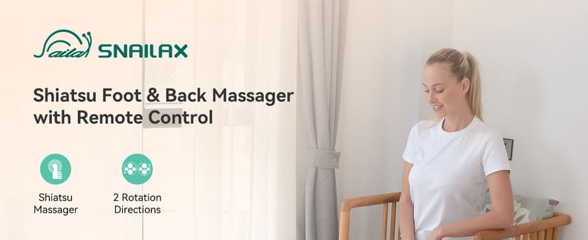2026 Upgraded, Heat Up to 130°F, Reversible Kneading, 2-in-1 Foot and Back Massager for Home Office Use, Fits Men's Size 13 Snailax Shiatsu Foot Massager with Heat, Foot Warmer with Removable Cover B07SG4VBTY