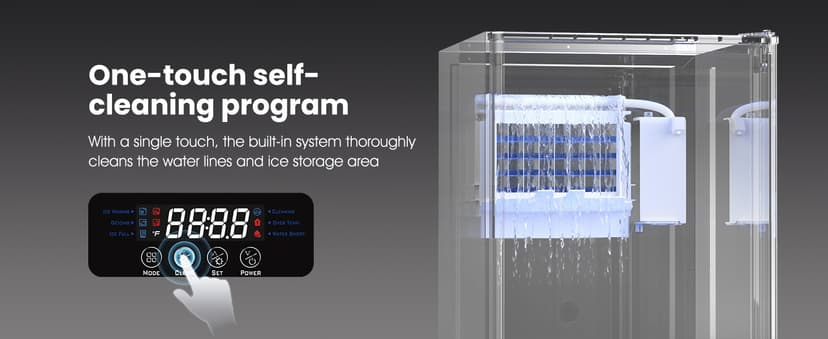 Coolake Ice Maker Under Counter 120lbs/day with 40lbs Storage, Outdoor Built-in Ice Maker Machine, Stainless Steel Self-cleaning Gravity Drainage Freestanding Ice Machine for Party Home Bar Restaurant