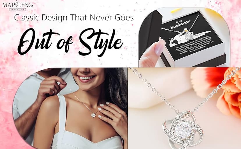 To My Soulmate Necklace For Women, Funny Gifts For Girlfriend, Personalized Christmas Presents For Girlfriend, Best Birthday Meaningful Gift Ideas For Wife, Women Romantic Jewelry For Her Anniversary