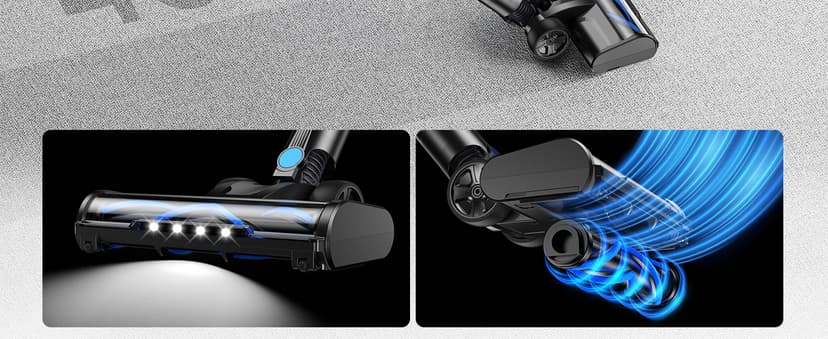 Cordless Vacuum Cleaner, 8-in-1 Cordless Stick Vacuum Cleaner with 3 Suction Modes, Up to 45mins Runtime, Rechargeable, Self-Standing, Wireless Vacuum Cleaners for Home Pet Hair Carpet Car Hard Floor