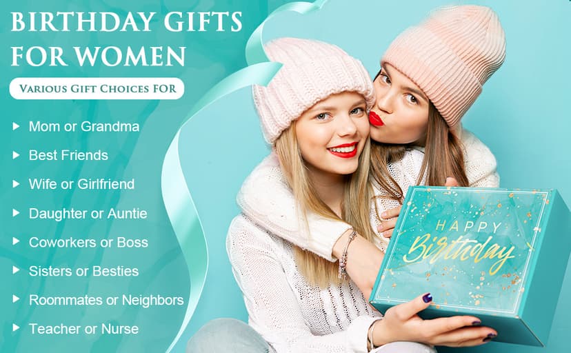 Birthday Gifts for Women Friendship, Ocean Relaxing Spa Gifts Basket Set for Women, Self Care Gifts Unique Happy Birthday Gift Idea for Mom Her Best Friends Sister Wife Girlfriend Coworker Teacher