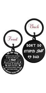 ENGZHI Son Keychain, Son Gifts for Teen Boys, Adult Son Gradution 2025 Present for Birthday Fathers Day Valentines