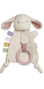 Itzy Ritzy - Itzy Lovey Including Teether - Baby Lovey with Teether, Textured Ribbons & Dangle Arms - Features Crinkle Sound, Sherpa Fabric and Minky Plush (Sloth)