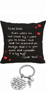 Anrkets Two Sided Printing Lover Pillow Cover I Love You Hug This Pillow Until You Can Hug Me, Valentine's Day Birthday Gifts for Girlfriend Cotton Linen Square Decorative Waist Pillowcase 18"x 18"