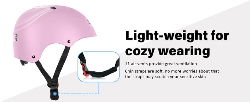 Skateboard Bike Helmet, Lightweight Adjustable, Multi-Sport for Bicycle Skate Scooter, 3 Sizes for Adult Youth & Kids