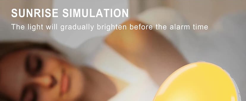 Wake Up Light Sunrise Alarm Clock for Bedroom, 17 Nightlights, Sound Machine with 5W Bluetooth Speaker, 25 Soothing Sounds, SleepTimer, Dual Alarms, FM Radio, Ideal Gift for Baby, Kids, Adults, Senior