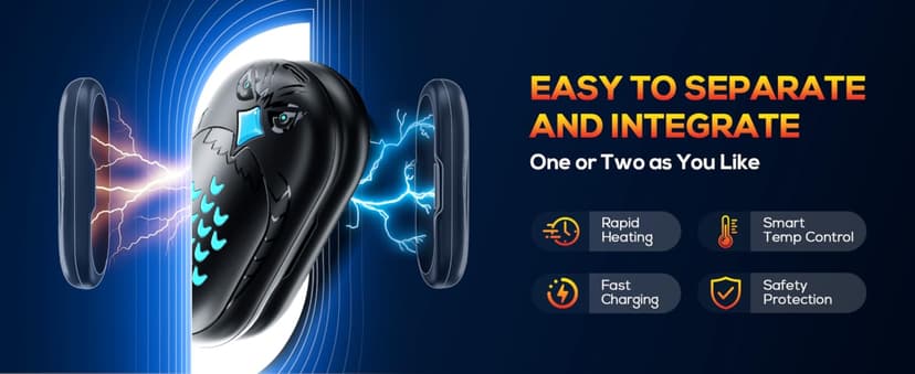 GUKAUT Hand Warmers Rechargeable, 2 Pack 6000mAh Electric Portable Heater, 20 Hrs Long Heating Hot Pockets Hand Warmer, Hunting Gear, Gifts for Women, Men, Raynauds, Camping, Golf, Outdoors