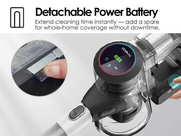 Tineco Pure ONE S11 Smart Cordless Stick Vacuum Cleaner, Strong Suction Handheld Vacuum for Hard Floors, Cars & Pet Hair, Lightweight Deep Cleaning