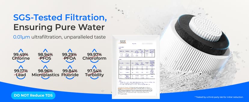 Waterdrop 15UC-UF 0.01 μm Inline Water Filter for Refrigerator, 2 Years, In Line Water Filter for Icemaker, Ideal for Ice Maker, RV, Refrigerator, 1/4 inch Direct Connect, NSF/ANSI 42 Certified