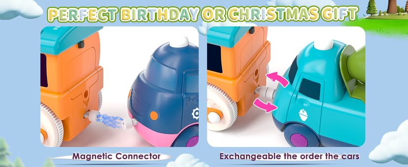 Train Set for Toddler Toys,Electric Train Toy for 3-5 Year Old Boy Gifts, Christmas Trains Set for Kids Ages 4-8 with Music, Light,Tracks,Kid Toys for 4 5 6 Year Old Boy Girl Christmas Birthday Gifts