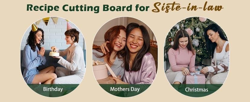 Gifts for Sister in Law, Sister In Law Birthday Gifts, Unique Recipe Cutting Board for Sister in Laws, Mothers Day, Christmas, Housewarming Gifts for Sister in Law Adult