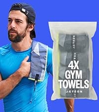 Acteon Microfiber Gym Towels 5 Pack, Quick Dry Silver ION Odor-Free Sweat Towel, Super Absorbent Fast Drying for Men & Women, Workout, Yoga, Running, Hiking, Travel – 16x30.5 Inch