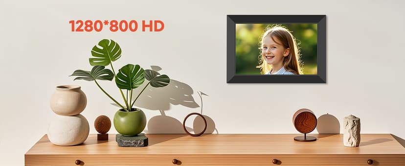 BIGASUO Digital Picture Frame, 10.1" Frameo Digital Frame WiFi with 32GB Memory, 1280x800 IPS Touch Screen, Send Photos/Videos from Your Phone Anywhere, Photo Gifts for Parents and Grandparents