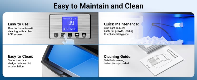 Commercial Ice Maker, 450LBS/24H Ice Machine Commercial with 120 LBS Storage, Ice Ready in 8-15 min, Under Counter Ice Machine, Commercial Ice Machine Maker for Restaurant/Bar/Cafe/Business