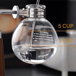 5 Cup,Siphon Coffee Maker with Wooden Handle ,syphon coffee brewer,coffee siphon,Vacuum Brewer Pot, Japanese Syphon Machine, Glass Drip Coffee Maker Set,Comes With 10 Sheets Of Coffee Filter Cloths