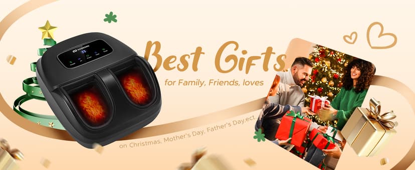 Shiatsu Foot Massager Machine with Heat, 2025 Upgrade Deep Kneading, Full Foot Massager with Remote for Plantar Fasciitis, Neuropathy, Birthday Gifts for Women Mom Men Dad, Up to Foot Size 14