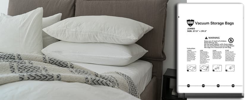 SUOCO 20 Combo Vacuum Storage Bags with Electric Pump, (4 Jumbo/4 Large/6 Medium/6 Small) Travel Clothes Space Saver Bags, Vacuum Seal Bags for Luggage Clothing Pillows Comforters Blankets