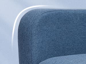 COLAMY Modern Upholstered Accent Chair Armchair with Pillow, Fabric Reading Living Room Side Chair,Single Sofa with Lounge Seat and Wood Legs, Blue