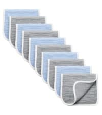 Synrroe Burp Cloths Large, Muslin Burp Cloths for Baby, Extra Absorbent and Soft, 6 Layers 20 by 10 Inches 100% Cotton (White Large 4 Pack)