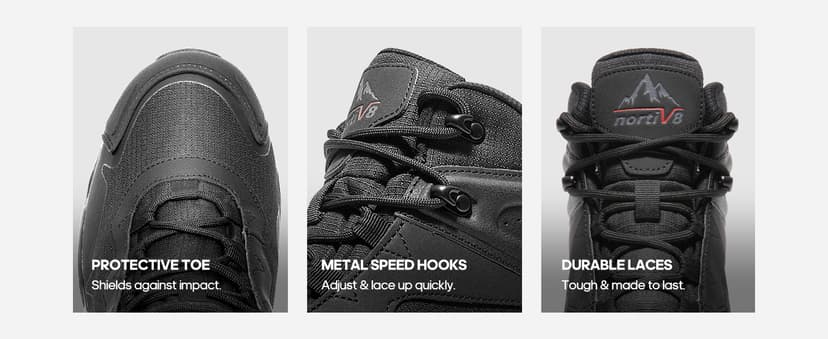 NORTIV 8 Men's Waterproof Hiking Boots, Lightweight Tactical Boots for Men, Mid Ankle Men's Hiking Boots for Trekking Trails, Outdoor Adventures Hiking