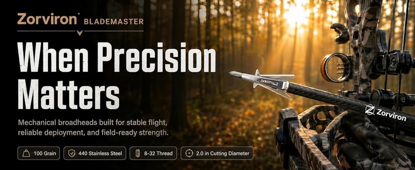 5 Pack Mechanical Expandable Broadheads 100 Grain – Crossbow & Compound Bow Compatible, 2-Inch Cut, 440 Stainless Steel Blades & Chisel Tip, Turkey Deer Small Game Hunting Archery Arrow Tips