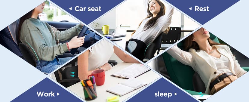 Lumbar Support Pillow for Office Chair, Car Lumbar Pillow Lower Back Pain Relief, Memory Foam Back Cushion with 4D Mesh Cover and Adjustable Straps, Ergonomic Chair Back Pillow for Car,Bed, Gaming