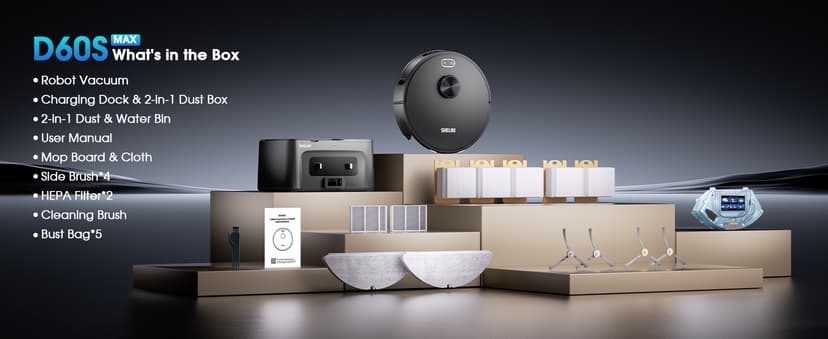 Robot Vacuum and Mop, 3-in-1 Robotic Vacuum Cleaner with 70-Day Self-Emptying Base, 360° LiDAR Navigation, Smart Mapping & Auto-Return, 6000Pa Strong Suction for Pet Hair, Carpets & Hard Floors