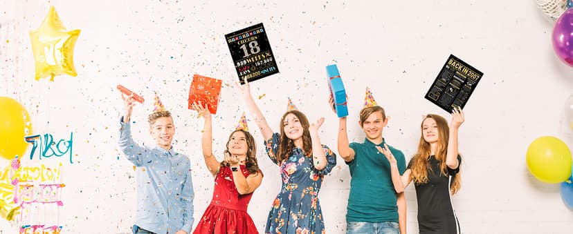 18th Birthday Card, 18th Birthday Decorations for Girls Boys, 18th Birthday Gifts for Son Daughter, Back in 2007 Birthday Card, Black Gold