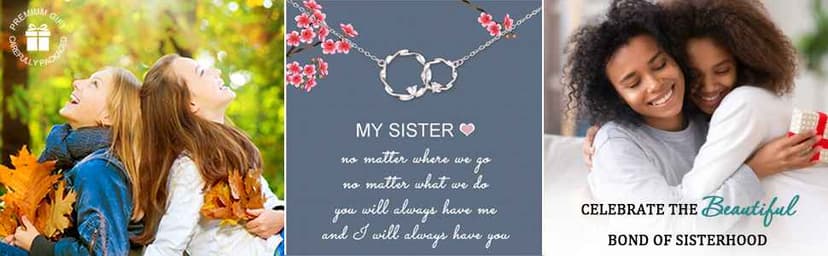 Sister Gifts from Sister, Sterling Silver Interlocking Infinity 2 Circles Necklace for Sisters, Big Sister Little Sister Gift, Birthday Jewelry Friendship Gifts