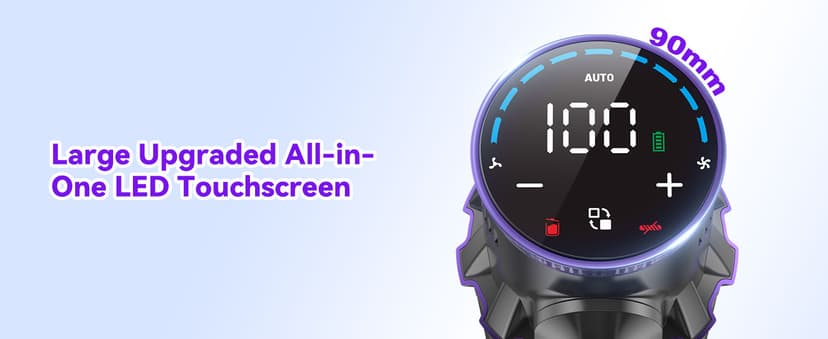 Coovy SU7 Cordless Vacuum Cleaner 580W 50Kpa 80 Minutes Runtime Stick Vacuum with Touch Screen Anti-Tangle Wireless Powerful Lightweight LED Vac for Home Pet Hair Carpet Hardwood, Gold