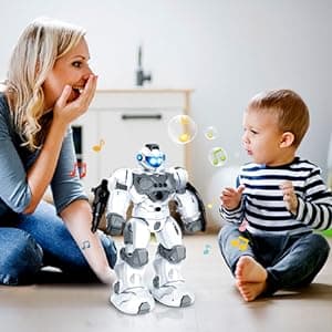 VAV Toys for 6-10 Year Old Boys Girls, Rechargeable Remote Control Robot Toy, Intelligent Programmable RC Robot with 2.4GHz Gesture Sensing, Christmas Birthday Gifts for Kids Age 6 7 8 9 10