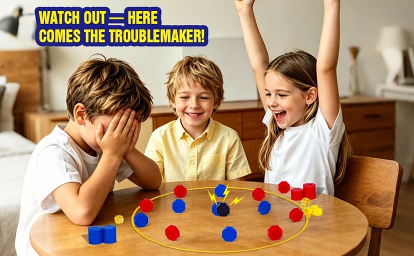 Magnetic Chess Game with Dice, 24 Stones & Black Troublemaker, Updated Family Board Games, Magnet Game with String,Magnetic Stones for Party, Travel & Camping, 2-4 Player Games for Kids & Adults