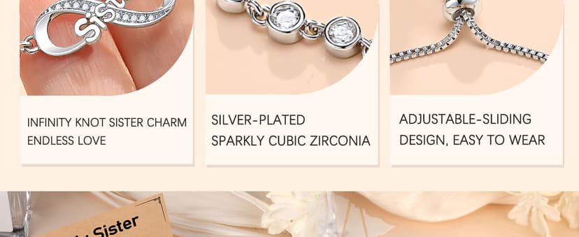 UNGENT THEM Infinity Love Heart Bracelets for Women Her Happy Birthday Valentines Christmas Presents