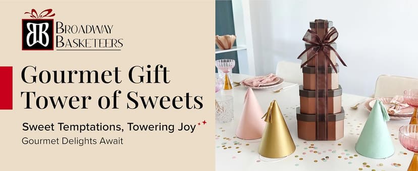 Get Well Basket Tower – Care Package with Gourmet Snacks for Women & Men, After Surgery Gifts, Thinking of You Treats, Feel Better Soon Gift Box by Broadway Basketeers