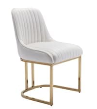 CIMOTA Counter Height Bar Stools Set of 2 with Back Modern Kitchen Counter Stools with Gold Legs Leather Island Chairs Comfy Stripe Barstools for Breakfast Bar, 26 Inch/PU Beige