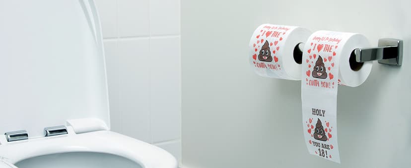 18th Birthday Gifts for Boys or Girls - Happy Prank Toilet Paper - 18th Birthday Decorations, Party Supplies Favors - Novelty Bday Present for Him, Her, Friends - 18 Years Old Funny Gag Gift for Guys