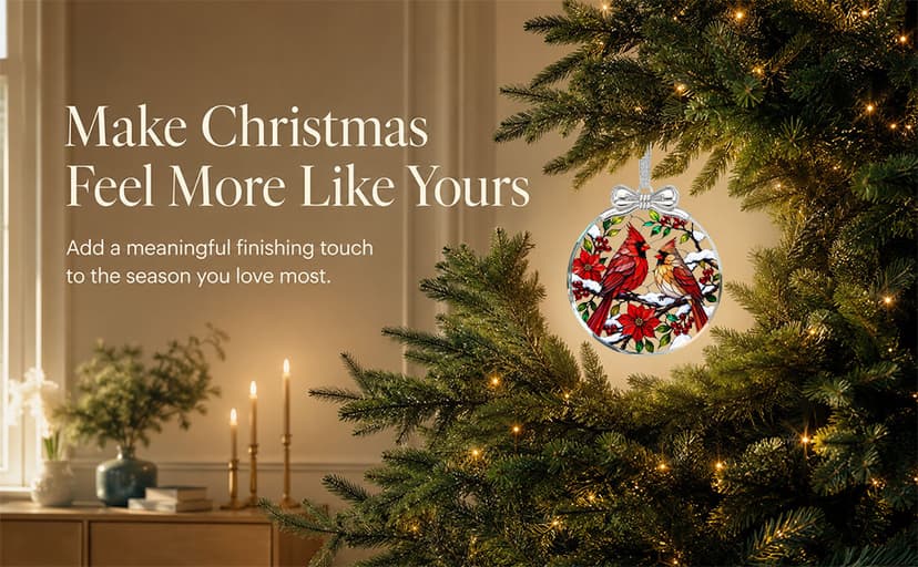 Hanging Ornament for Christmas Tree Decorations- Holiday Keepsake Present Exchange Idea Book Tree Christmas Ornament Unique 2026, Book Lover Gift Glass B0FJMNWGJ9