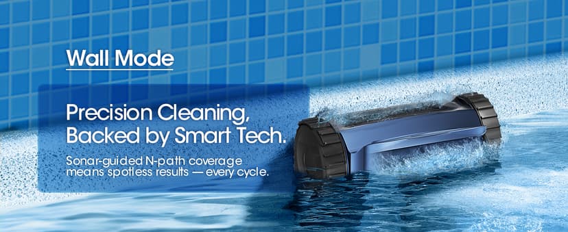 Cordless Robotic Pool Vacuum with Smarter Navigation & Track Drive, Dual 180W Brushless Motors, Wall & Waterline Climbing, 150-Min Runtime, for Inground & Above-Ground Pools up to 2,150 Sq. Ft.