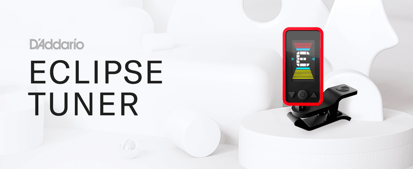 D'Addario Eclipse Headstock Clip On Guitar Tuner, PW-CT-17RD, Red