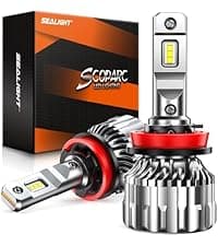 SEALIGHT H13 Bulbs, 70000LM 800% Brighter 6500K Cool White H13 Bulbs with Fan, 70000H Lifespan, IP68 Waterproof, Pack of 2